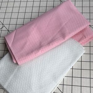 Pink & White Dotted Swiss Cotton Fabric – 1 3/4 Yards Pink, 1 Yard White, 44”